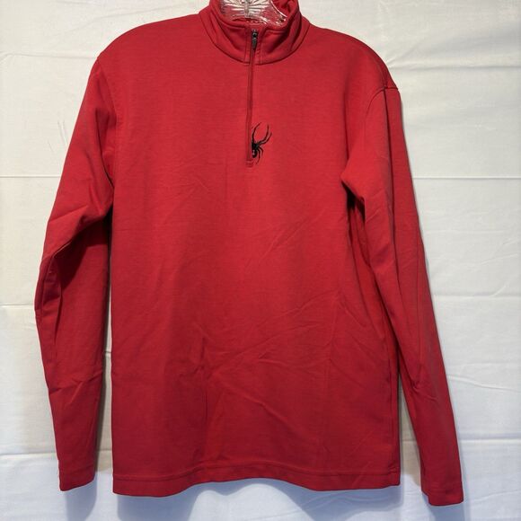 Spyder Red Relaxed Fit 1/4 Zip Lightweight Long Sleeve Pullover Men’s S - Picture 1 of 7